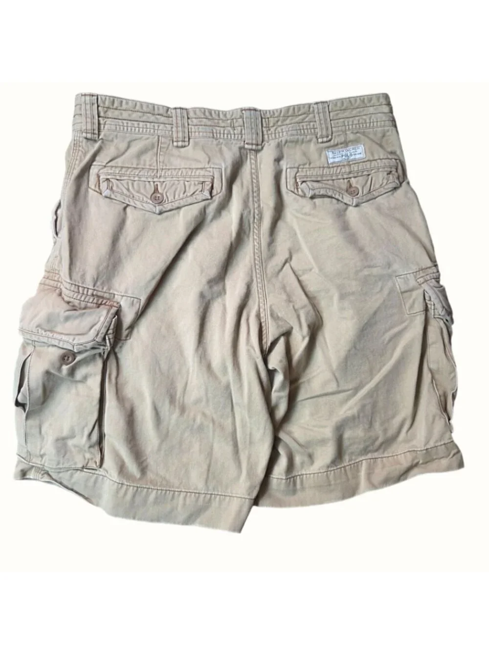 Polo Ralph Lauren Men's Khaki Tan 6 Pocket Casual Outdoor Cargo Shorts Size 36